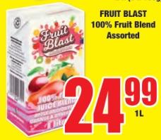 Fruit Blast 100% Fruit Blend Assorted 1 Ltr 