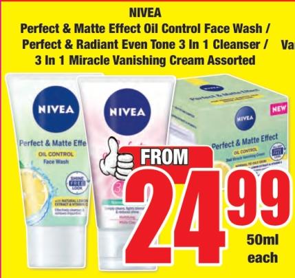 NIVEA Perfect & Matte Effect Oil Control Face Wash 50 ml 