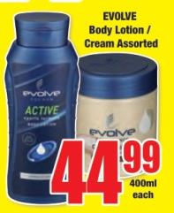 EVOLVE Body Lotion / Cream Assorted 400 ml 