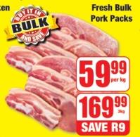 Fresh Bulk Pork Packs  PER KG