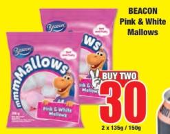 Beacon Pink & White Mallows 2x135g/150g