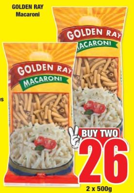 GOLDEN RAY Macaroni 2X500GM