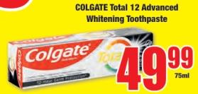 COLGATE Total 12 Advanced Whitening Toothpaste 75ml