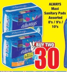 ALWAYS Maxi Sanitary Pads Assorted 8's / 9's / 10's