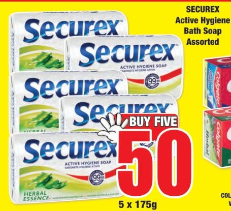 Securex Active Hygiene Bath Soap Assorted 5x175g