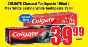 Colgate Max White toothpaste 100ml / Max White Lasting White toothpaste 75ml