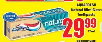 Aquafresh Natural Mint Clean Toothpaste 75ml