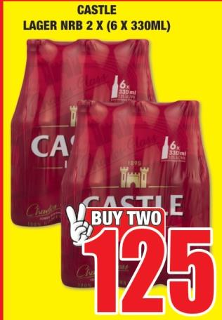 CASTLE LAGER NRB 2 x (6 x 330ml) 