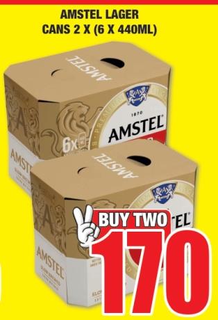 AMSTEL LAGER CANS 2 X (6 X 440ML) 