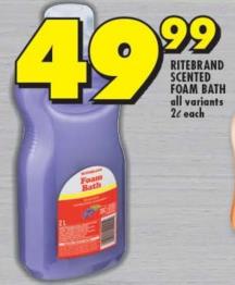 Ritebrand Scented Foam Bath 2ltr each