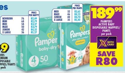 Pampers Active Baby Disposable Nappies/Pants