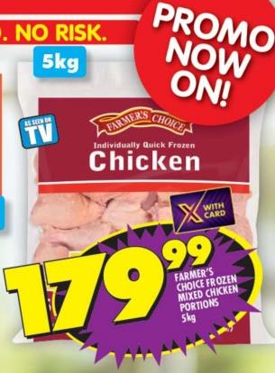 Farmer's Choice Frozen Mixed Chicken Protions  5kg