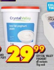 Crystal Valley low fat yoghurt 1kg