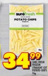 Sure Fresh Frozen Straight Cut Potato Chips 1kg