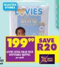 LOVIES ULTRA VALUE PACK DISPOSABLE NAPPIES