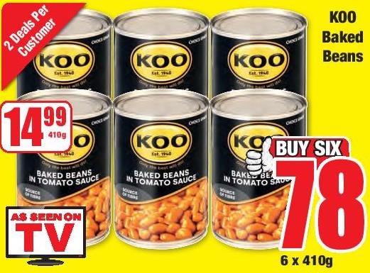 Koo Baked Beans 6x410g