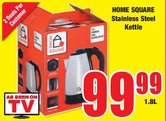 HOME SQUARE Stainless Steel Kettle 1.8Ltr 