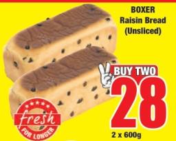 BOXER Raisin Bread (Unsliced) 2x600 gm 