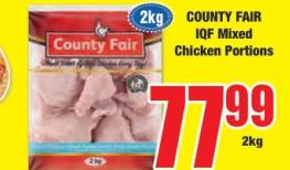 COUNTY FAIR IQF Mixed Chicken Portions 2 kg 