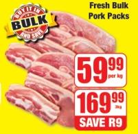 Fresh Bulk Pork Packs 3 kg 