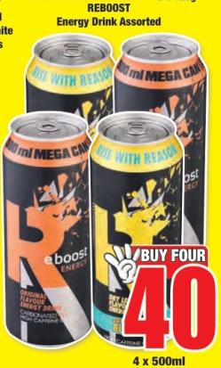 Assorted Energy Drink 4X500ML