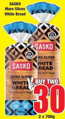 SASKO More Slices White Bread 2X700GM