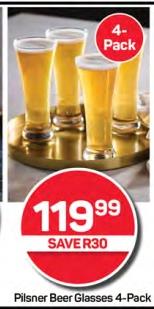 Pilsner Beer Glasses 4-Pack