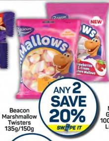 Beacon Marshmallow Twisters 135/150 Gm