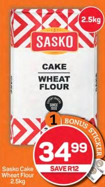 Sasko Cake Wheat Flour 2.5 Kg