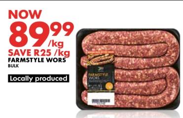 Woolworths Farmstyle Wors 1kg