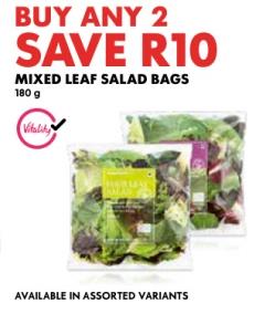 Mixed Leaf Salad Bags 180g