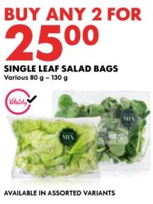 Woolworths Single leaf salad bags