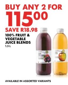 100% Fruit & Vegetable Juice Blends 1.5ltr