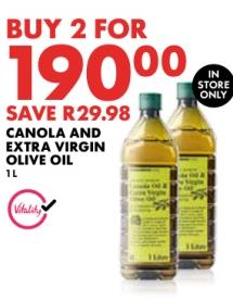 Woolworths Canola and Extra Virgin Olive Oil 1ltr