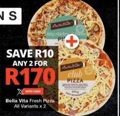 Bella Vita Fresh Pizza - BBQ Chicken Pizza and Club Pizza ANY 2 FOR 