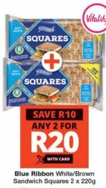 Blue Ribbon White/Brown Sandwich Squares ANY 2 FOR 