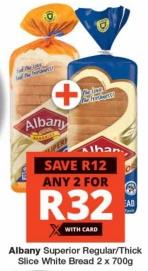 Albany Superior Regular/Thick Slice White Bread ANY 2 FOR 