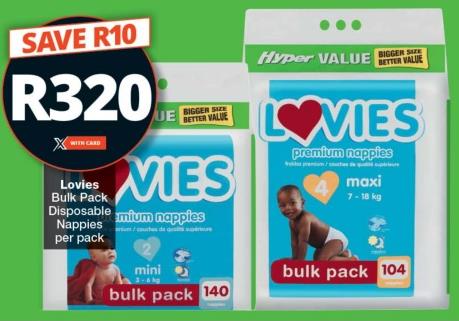 Lovies Bulk Pack Disposable Nappies 