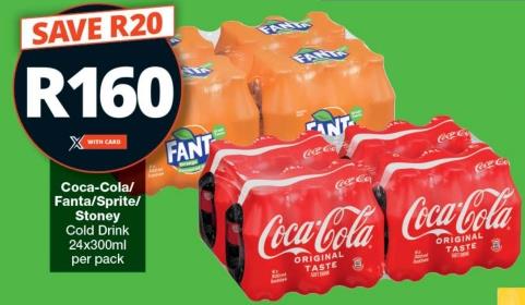 Coca-Cola/Fanta/Sprite/Stoney Cold Drink 24X300 ML