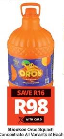 Brookes Oros Squash Concentrate, All Variants