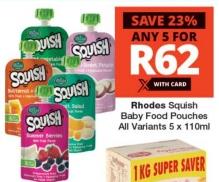 Rhodes Squish Baby Food Pouches, All Variants