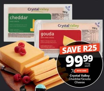 Crystal Valley Cheddar Cheese 750gm 