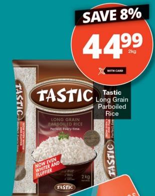 Tastic Long Grain Parboiled Rice 2kg