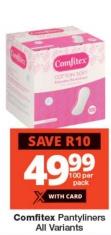 Comfitex Pantyliners All Variants 100per pack