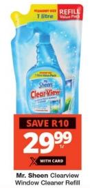 Mr. Sheen Clearview Window Cleaner Refill 1 Ltr 