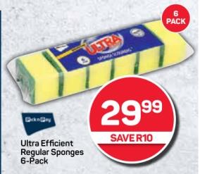 Ultra Efficient Regular Sponges 6-Pack