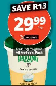 Darling Yoghurt Thick & Creamy All Variants Each 1kg