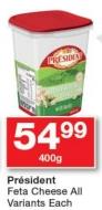 Président Feta Cheese All Variants Each 400gm