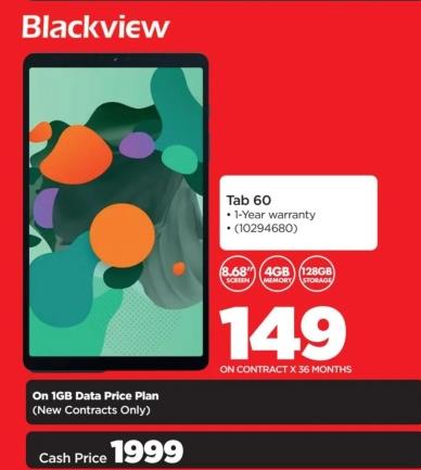 Blackview Tab 60 with a 1-Year warranty 128Gb