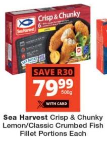 Sea Harvest Crisp & Chunky Lemon/Classical Crumbed Fish Fillet Portions Each